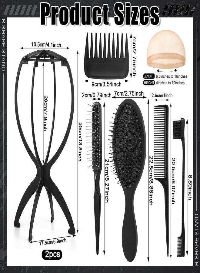 ProSuites 10 Pack Set 2 Wig Head Stand with 5 PCS Wig Brush Comb Hat Wig Holder Set for for Travel Home Use - Image 2